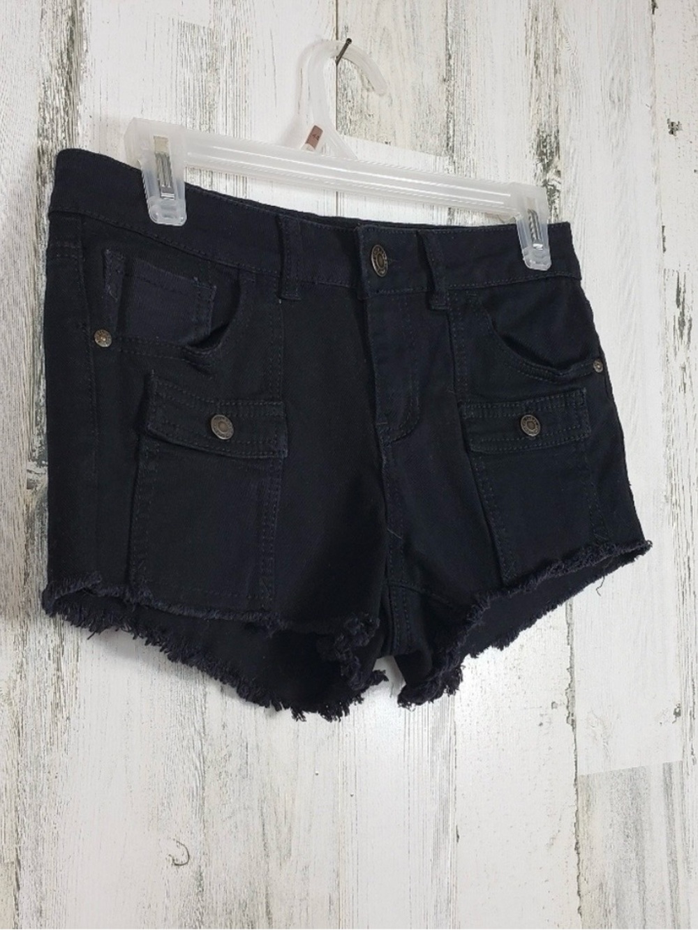 Rue21 black high waist raw hem shorts size 9/10